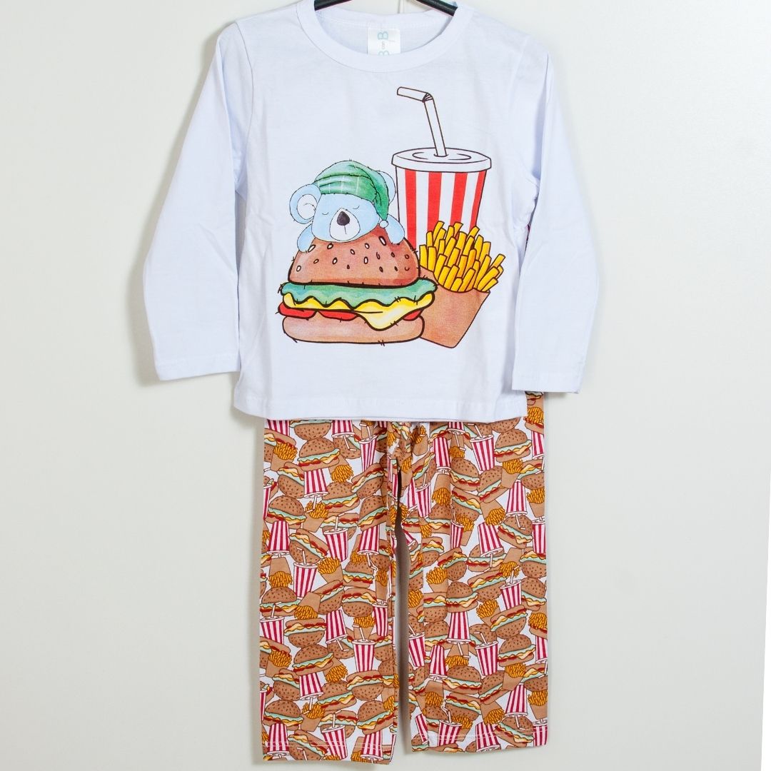 Pijama manga longa infantil 1-2-3-4-6-8