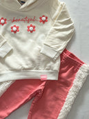 Conjunto Moletom Flores 1-2-3