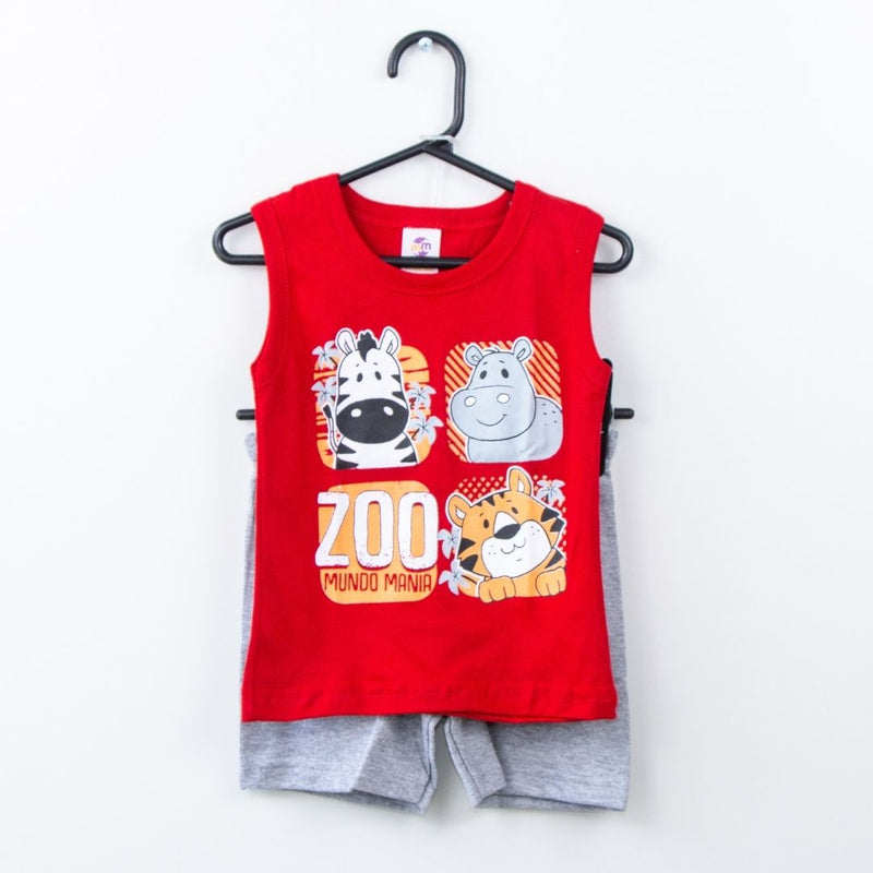 Conjunto verão bebê zoo M-G-GG